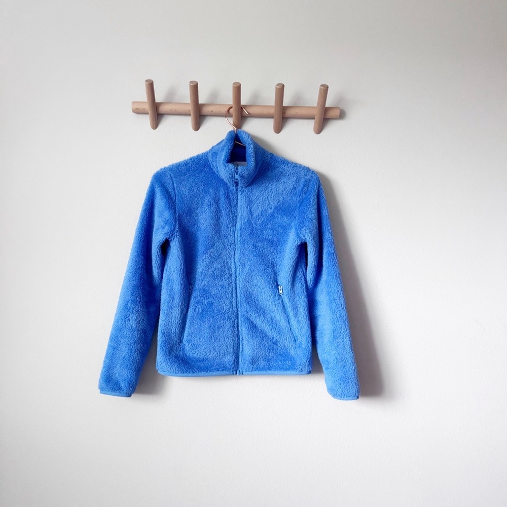 Aritzia Blue Fuzzy Full-Zip Jacket